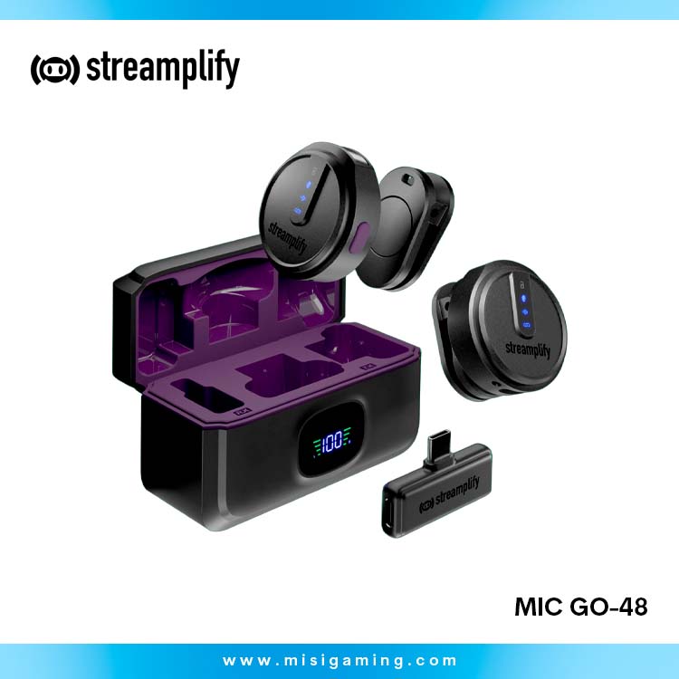 Micrófono Streamplify MIC GO-48 Inalambrico BLACK