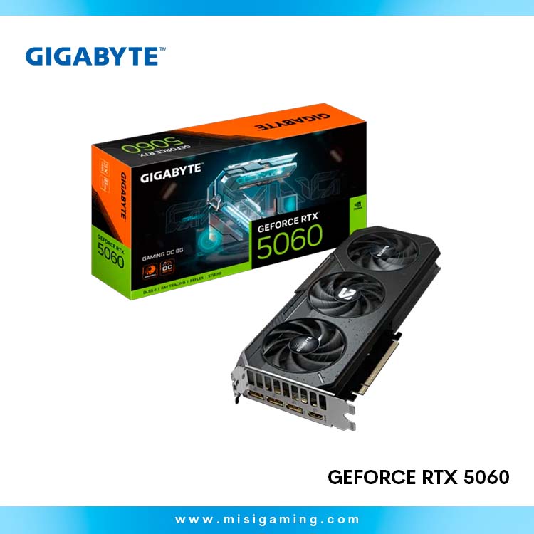 TARJETA DE VIDEO GIGABYTE RTX 5060 8GB Gaming OC 3Fan GDDR7