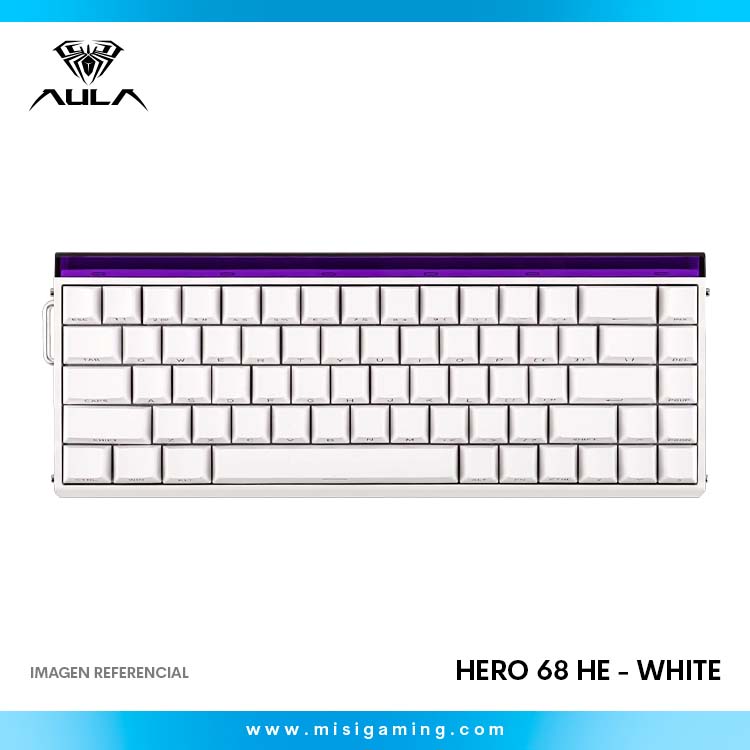 Teclado Aula HERO68HE RGB Cableado Ingles WHITE - METEOR MAGNETIC SWITCH