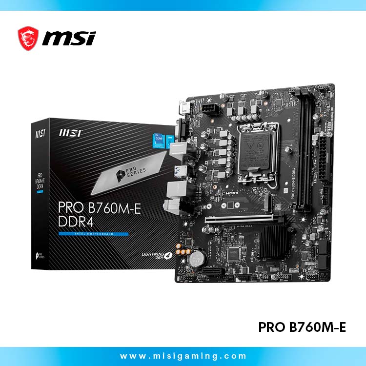 Motherboard Msi Pro B760M-E - Intel Core Series - Ddr4