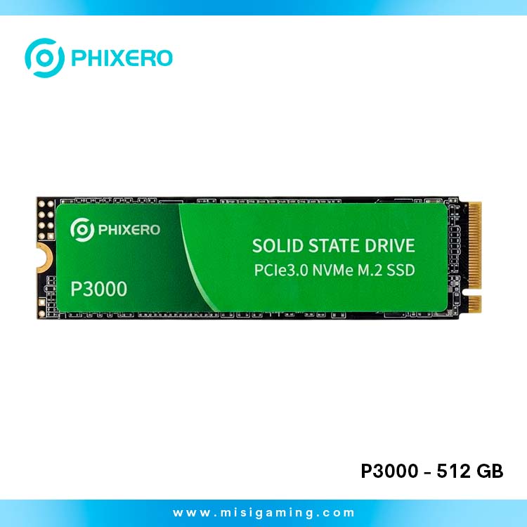 SSD PHIXERO NVME P3000 de 512 GB PCIe Gen3x4 M.2 NVMe 3000 MB/s