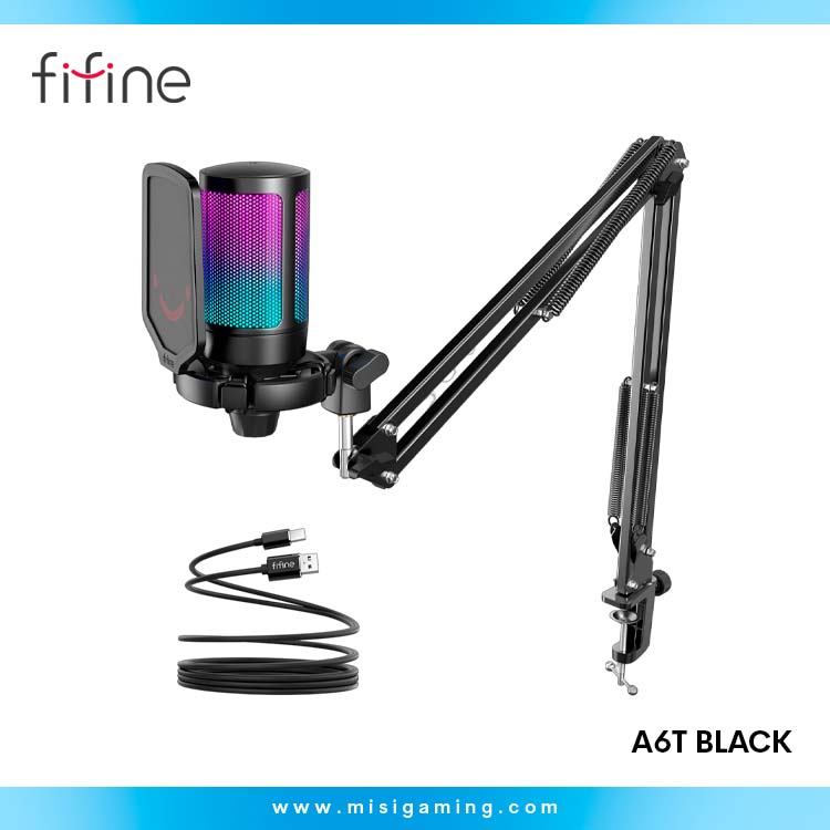 Micrófono Fifine A6T BLACK Soporte de brazo