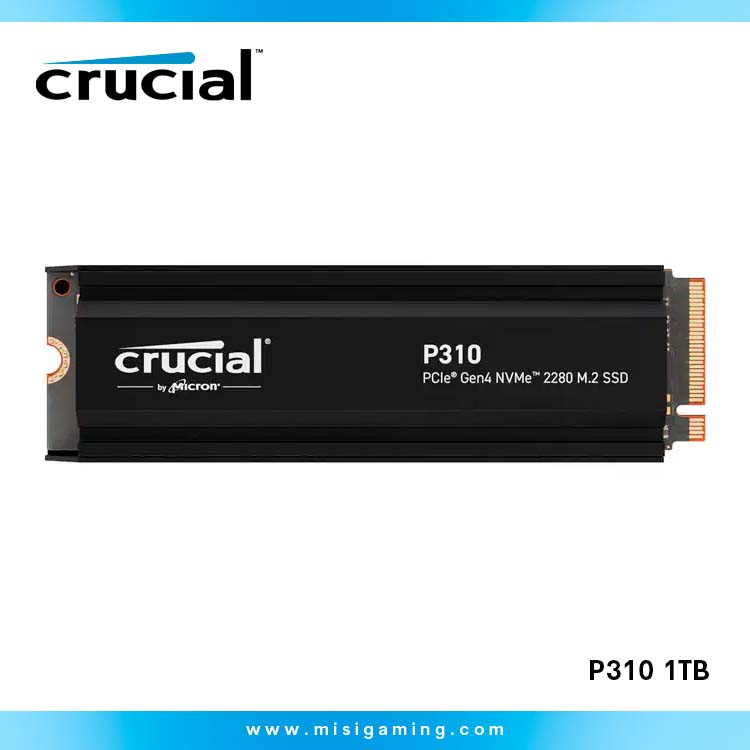 Almacenamiento Ssd Crucial P310 1TB PCIe Gen4 NVMe 2280 M.2 SSD 7100 lectura - Con DIsipador