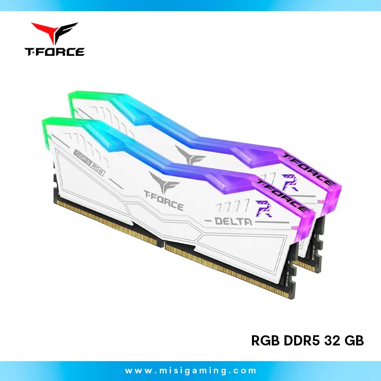 Memoria Ram Teamgroup T-Force Delta RGB 32 GB (2X16Gb) DDR5 - 6000MHz - CL38 - White