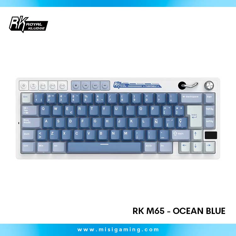 Teclado Royal Kludge RK M65 Inalambrico OCEAN BLUE - CREAMY SWITCH