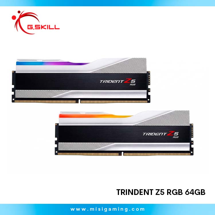 Memoria Ram G.Skill Trident Z5 RGB 64Gb (2x32GB) Ddr5 - 6400Mhz - Cl32 - Intel XMP 3.0 - White