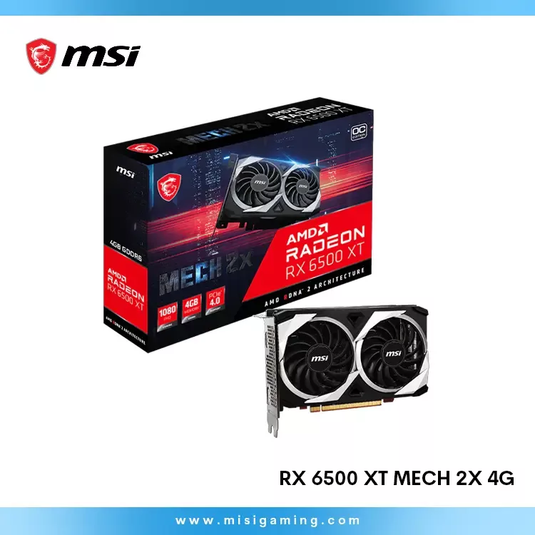 Tarjeta de Video AMD Radeon Power Color RX 6500Xt 4Gb / Gddr6 - Black - 2 Fan