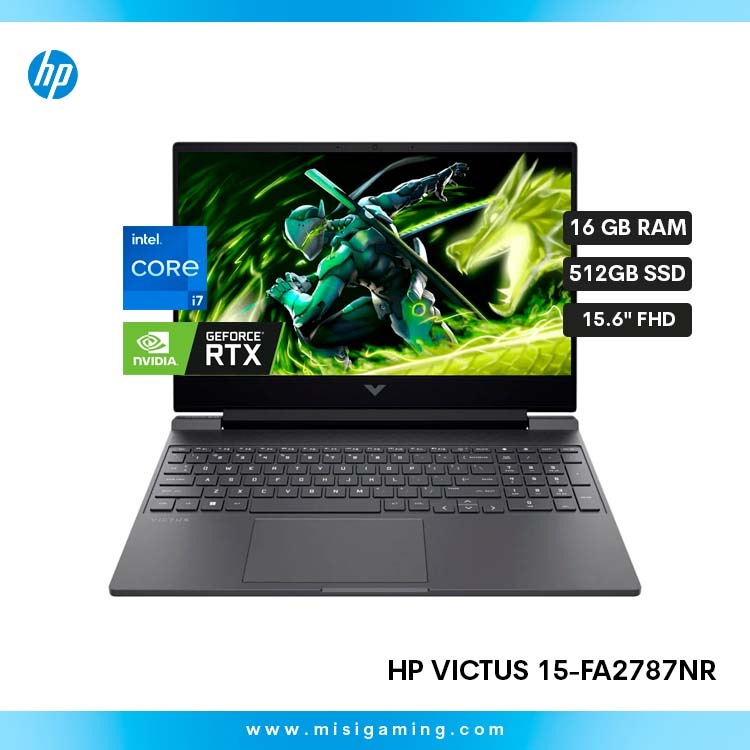 Laptop Hp Victus 15-fa2787nr - Procesador Intel Core i7 13620H - Almacenamiento 512Gb Ssd - 16Gb Ram - Geforce Nvidia Rtx 5060 8Gb - 15.6" FHD 144hz