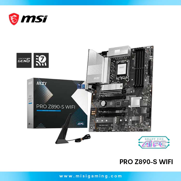 Motherboard MSI Pro Z890-S WIFI White - Intel Ultra series - Ddr5 - ATX