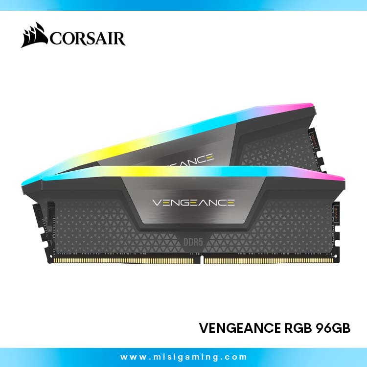 Memoria Ram Corsair Vengance Rgb 96Gb (2x48Gb) 6000Mhz - Rgb - AMD Expo - Intel Expo - CMH96GX5M2E6000Z36 - Black