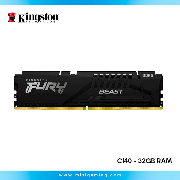 Memoria Ram Kingston Fury 32Gb Ram - 5200Mhz - Cl40 - Intel XMP - Black