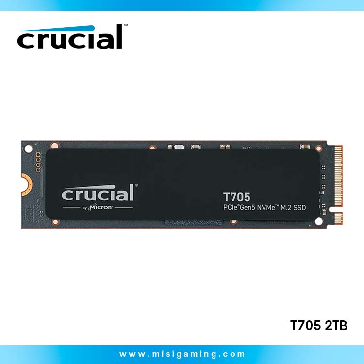 Almacenamiento Crucial T705 2Tb - Gen 5 - 14500Mb/s - Sin Disipador