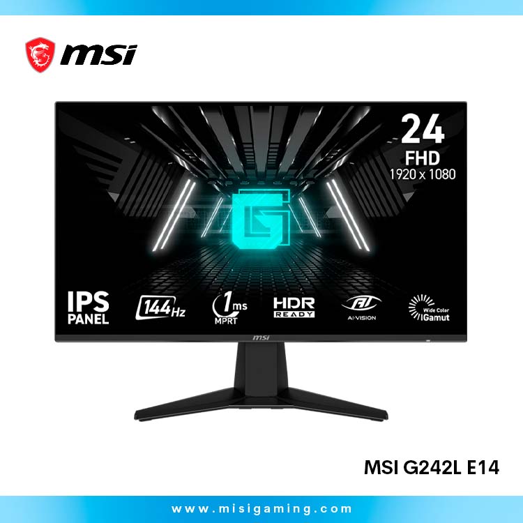 Monitor Msi G242L E14 - 24" - 1Ms - 144Hz - 1080P - FHD - Plano