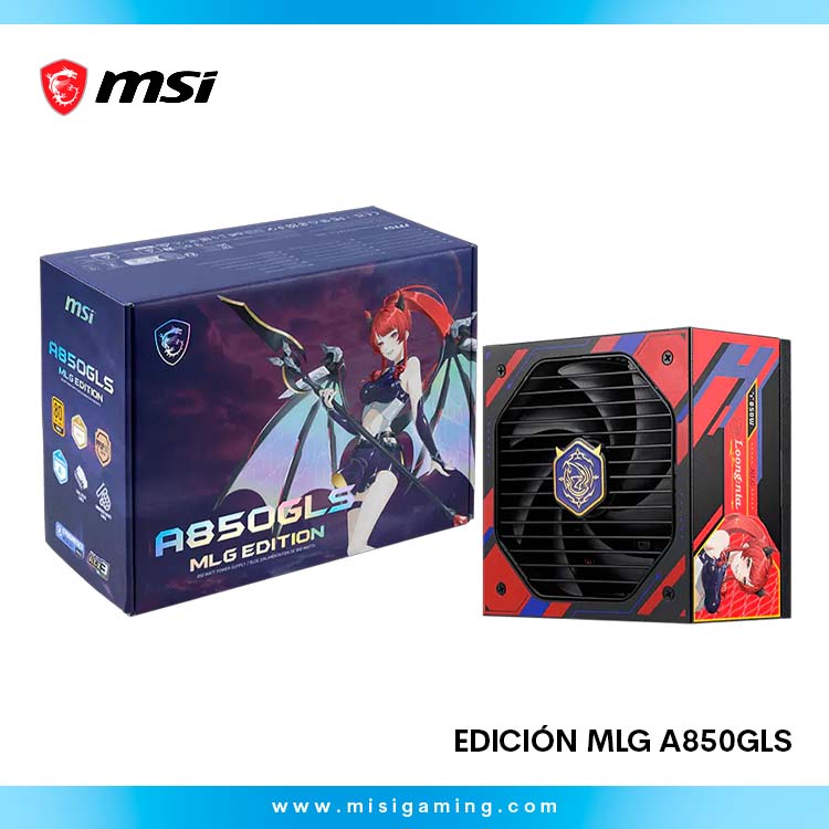 Fuente De Poder Msi A850Gls MLG Edition - 850W - 80+ Plus Gold - Full Modular