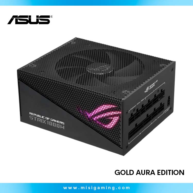 Fuente De Poder Rog Strix 1000W Aura Edition - 80+ Plus Gold - Cybenetics Gold - ATX 3.0 - PCIe 5.1 - Black