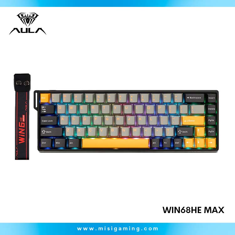 Teclado Aula WIN68HE MAX Cableado BLACK/GREY/YELLOW - WING CHUN MAGNETIC SWITCH