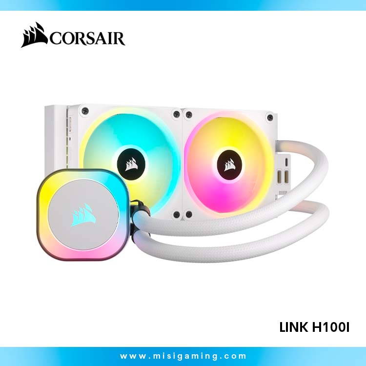 Refrigeración Liquida Corsair Icue Link H100i RGB - 240Mm - White
