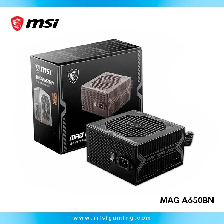 Fuente De Poder Msi Mag A650BN - 650W - 80+ Plus Bronce - No modular - Black