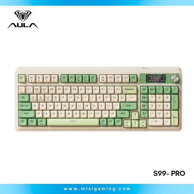 Teclado Aula S99 Pro - Inalámbrico - Green Light Cream