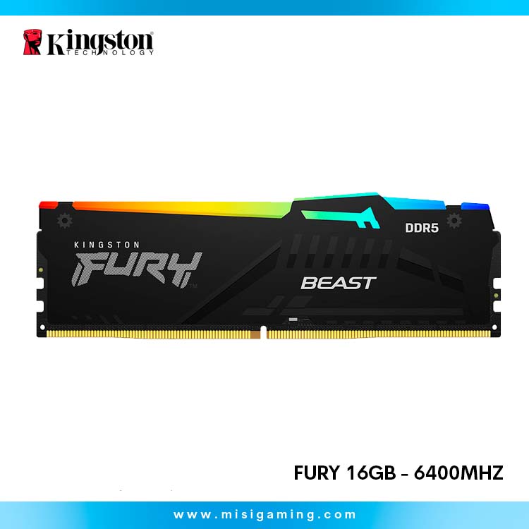 Memoria Ram Kingston Fury 16Gb - 6400Mhz - RGB - Cl32 - Ddr5 - Black