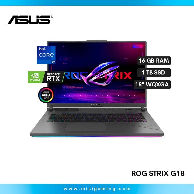 Laptop Asus Rog Strix G814J - Procesador Intel Core i9 13980Hx - Memoria Ram 16Gb Ddr5 - Almacenamiento 1Tb Ssd - Nvidia Geforce Rtx 4070 8Gb - WQXGA(2560 x 1600) 240Hz