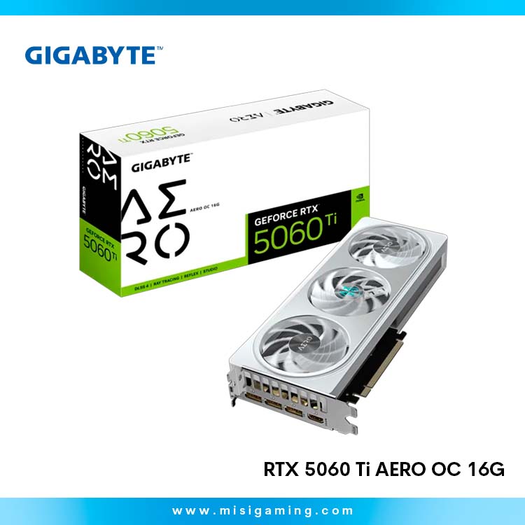 Tarjeta De Video Gigabyte Aero Geforce Rtx 5060Ti 16Gb - 3Fans - White
