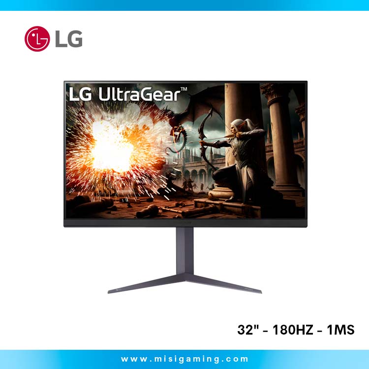 Monitor Lg UltraGear 32" - 32GS75Q - 180Hz - 1Ms - Nvidia G-Sync - Amd FreeSync - QHD (2560 x 1440) - Plano