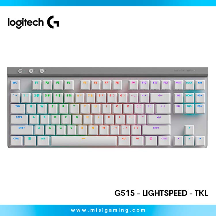 Teclado Mecanico Logitech G515 - LightSpeed - TKL - Lp - White