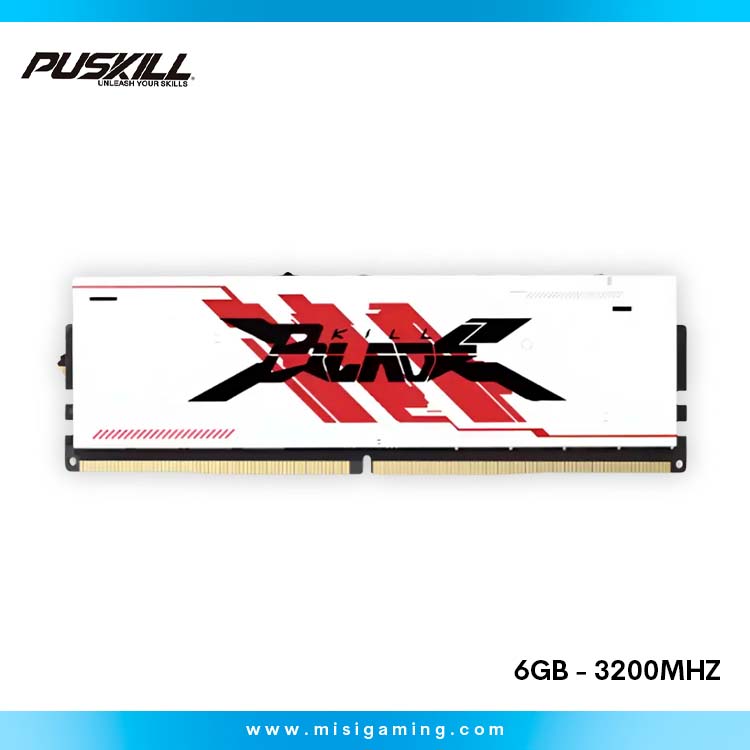 Mejora tu PC con la Memoria RAM Puskill 16GB DDR4 3200MHz White. Alto rendimiento, baja latencia CL16 y diseño gamer elegante compatible con Intel y AMD.