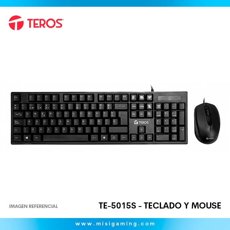 Kit Teros TE-5015s - Teclado y Mouse - Alambricos - Black